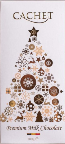 CACHET Vianočná mliečna čokoláda WHITE